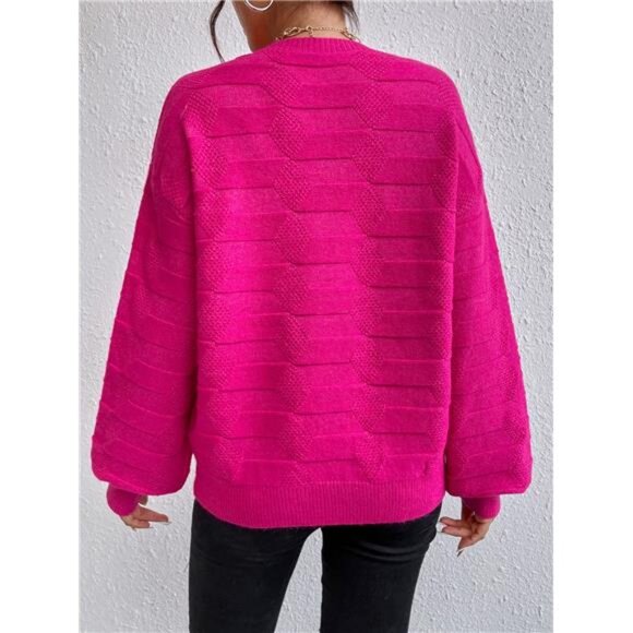 Drop Shoulder Textured Knit Sweater - Picture 2 of 6